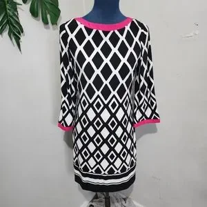 Eliza j black top and white dress